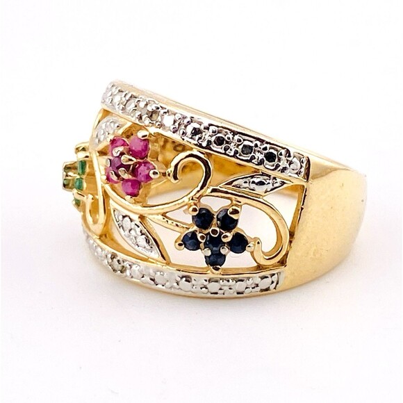 Ross Simmons Gold Vermeil Bracelet Earrings Ring Set Edwardian Inspired - Picture 13 of 16